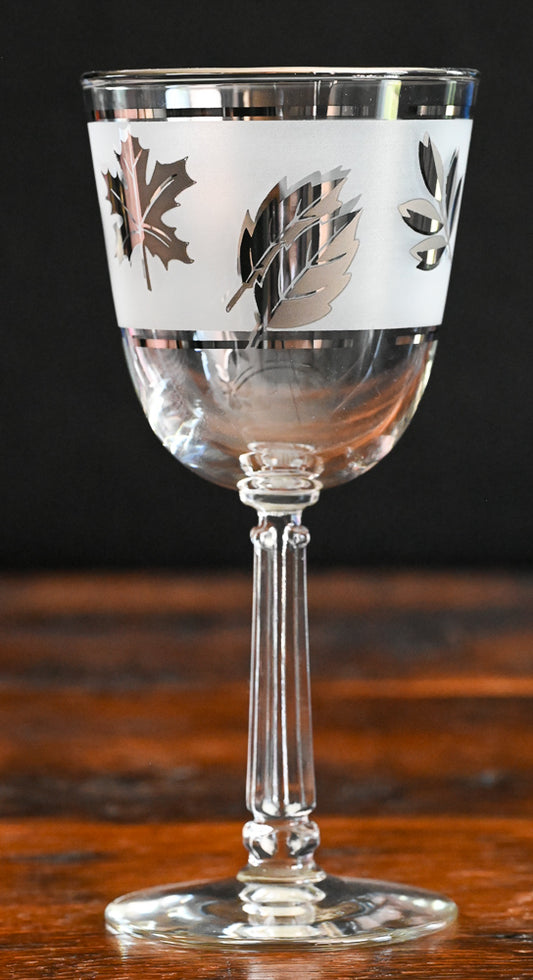 Libbey silver leaves MCM Water Goblet