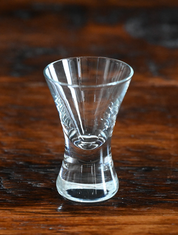 clear angled shot glass