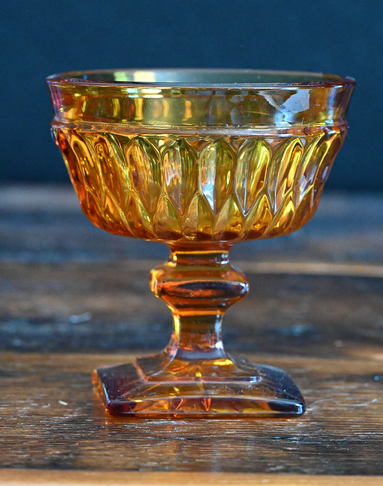 Amber Indiana Glass Mount Vernon Cocktail Coupe