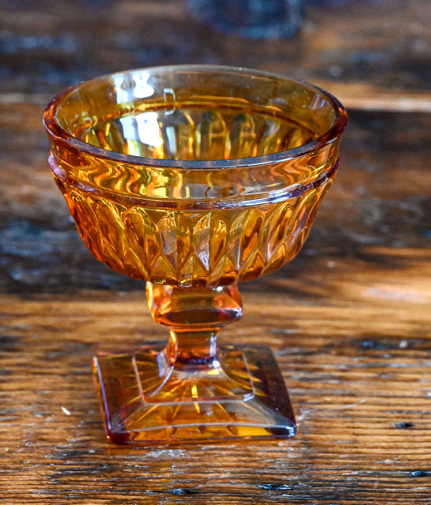 Amber Indiana Glass Mount Vernon Cocktail Coupe