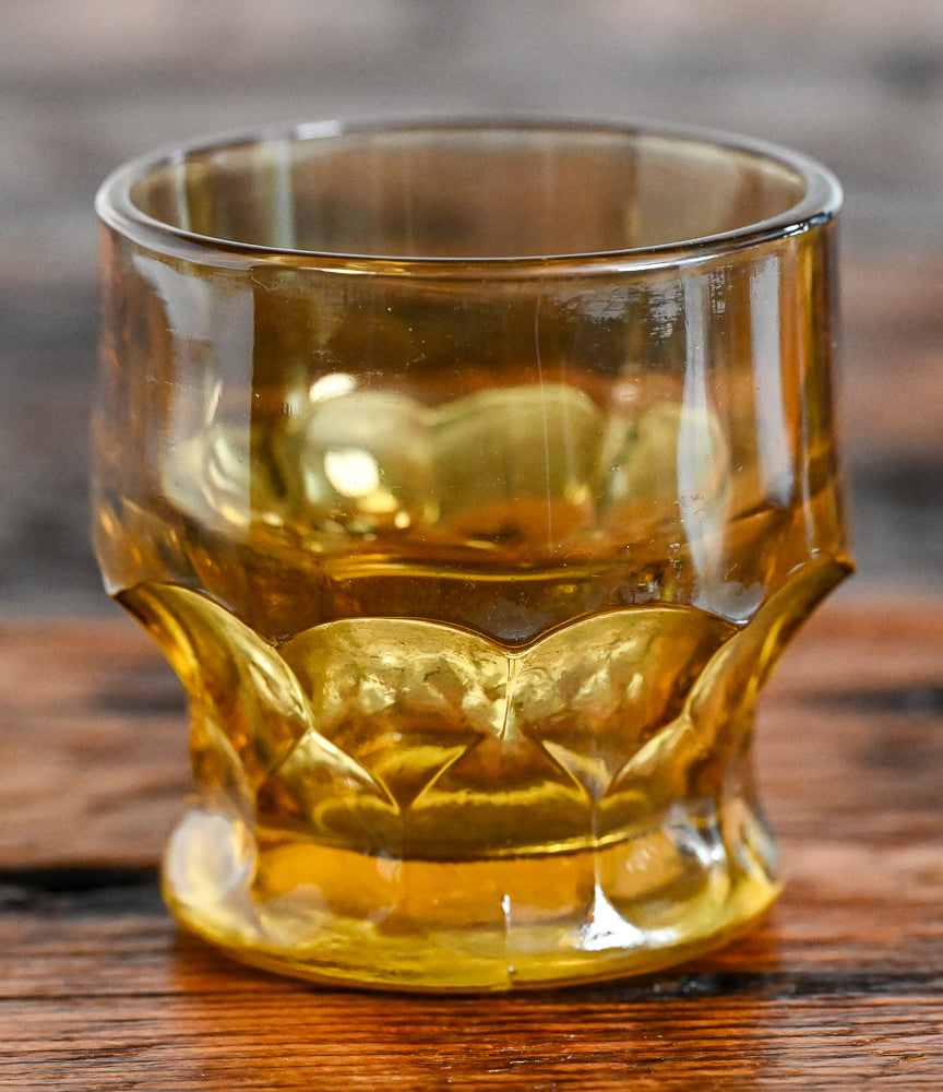 Anchor Hocking amber glass honeycomb juice glass