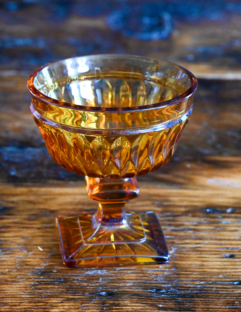 Amber Indiana Glass Mount Vernon Cocktail Coupe