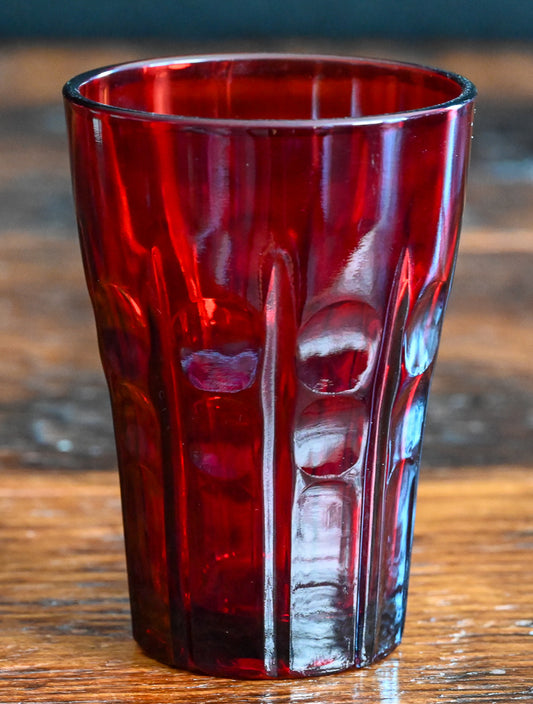 ruby red Anchor Hocking High Point juice glasses