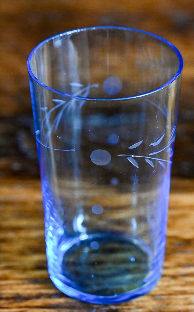 blue juice glass