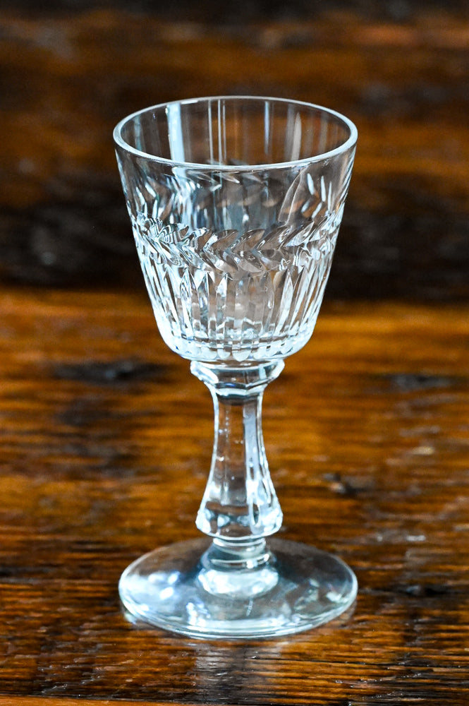 clear crystal Seneca Edme cordial glasses