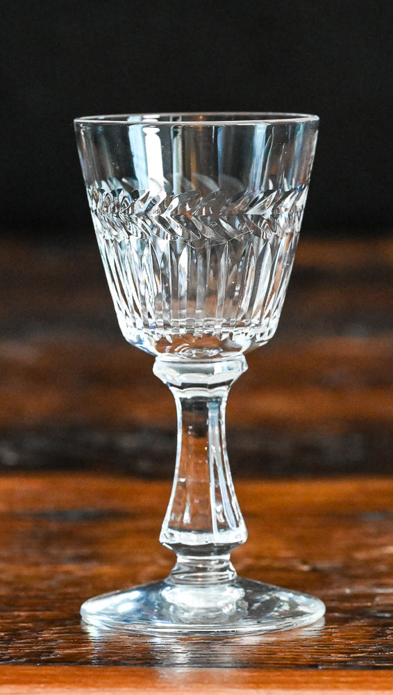 clear crystal Seneca Edme cordial glasses