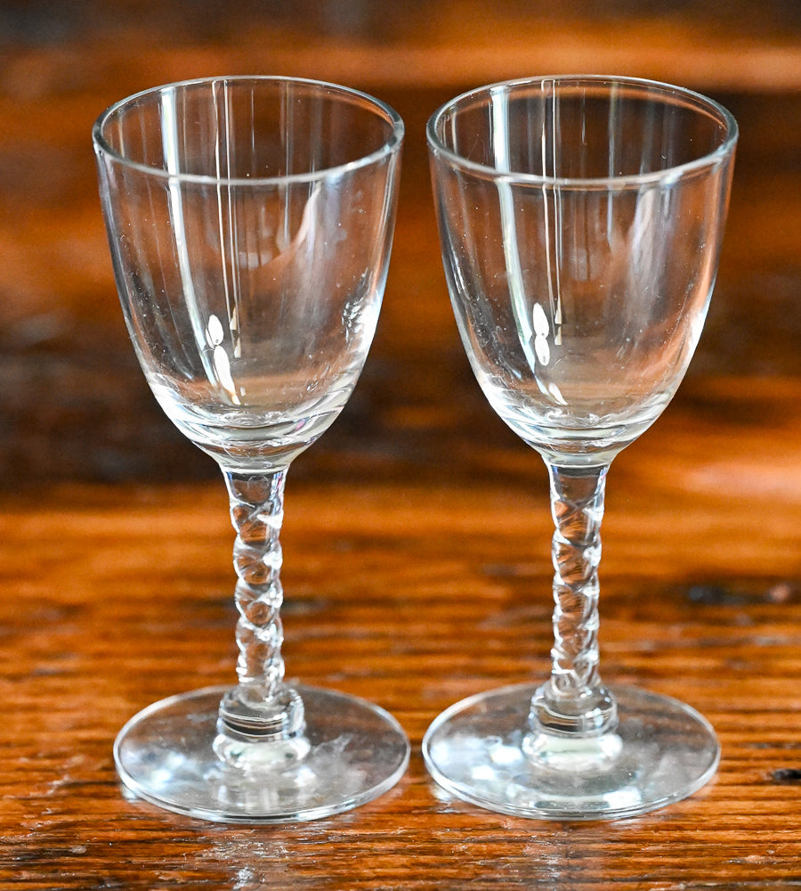 twist stem clear Cristal D'Arques cordial glasses