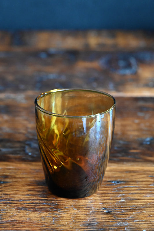 amber swirl lowball glasses