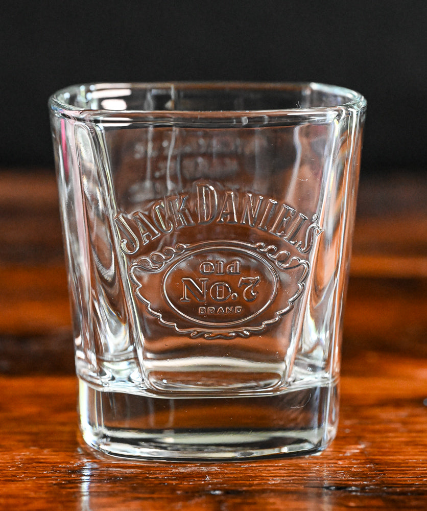 clear Jack Daniel's rocks glass