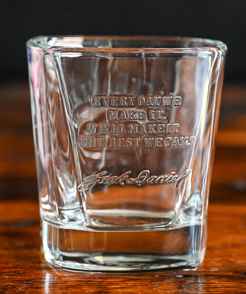 clear Jack Daniel's rocks glass