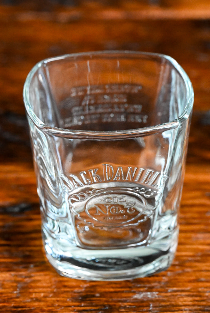 clear Jack Daniel's rocks glass