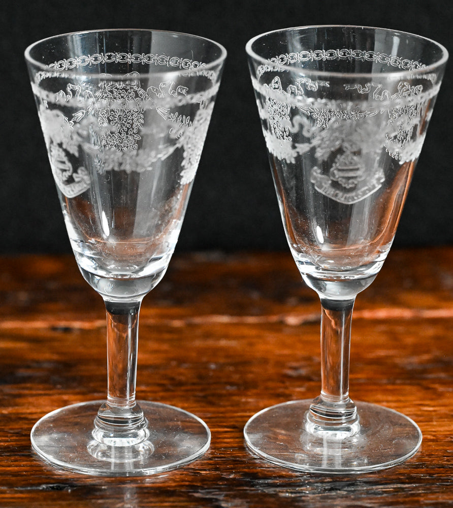 Blackstone hotel etched cordial glasses