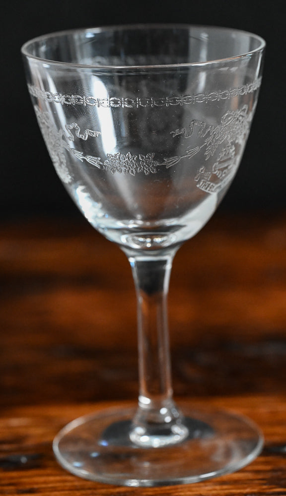 Blackstone Hotel Chicago engraved wine glasses