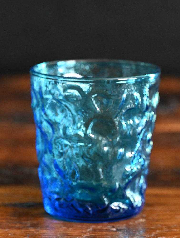 Anchor Hocking blue Lido Milano lowball glasses