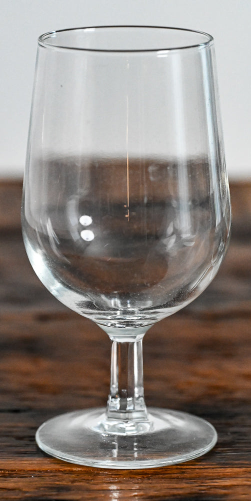 clear glass goblets