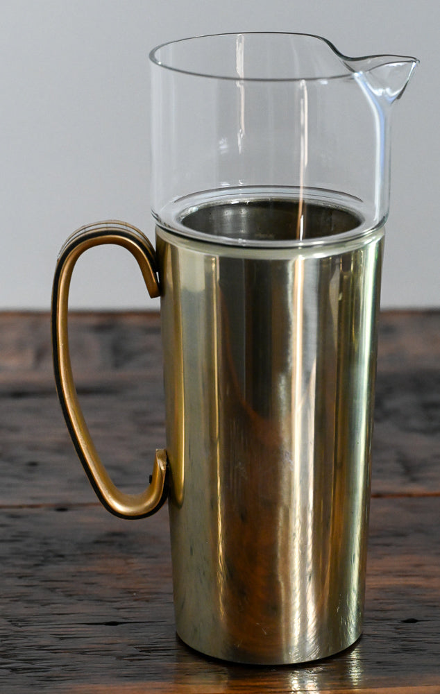 gold insulated glass pitcher and tumblers