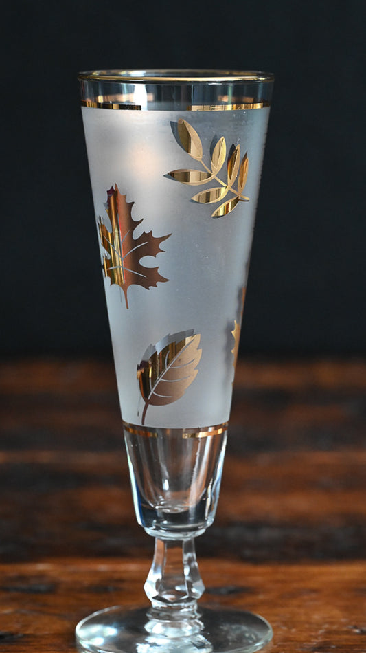 Libbey gold leaves pilsner glasses
