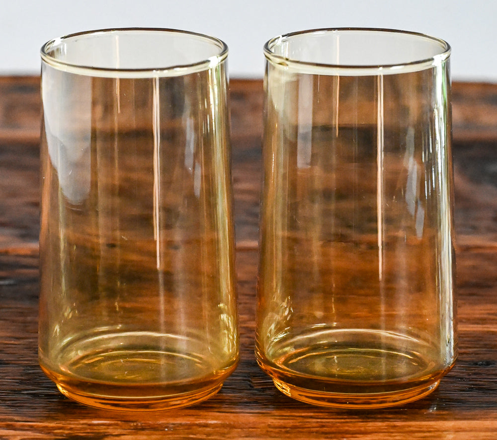 amber glass tumblers