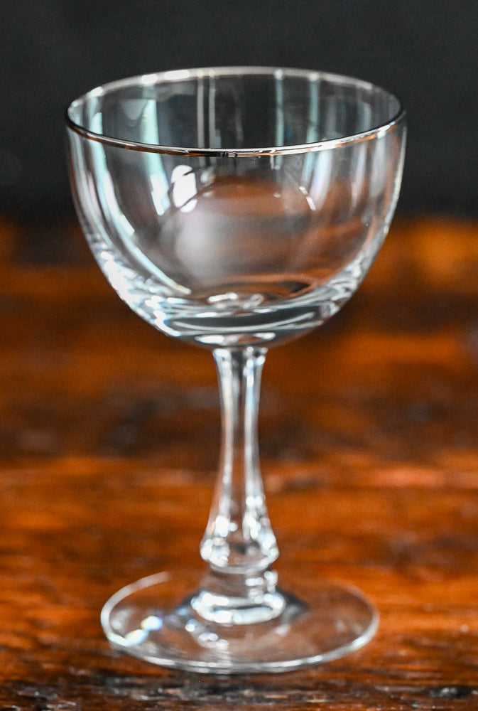 Platinum rimmed clear port glasses