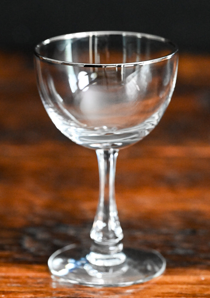 Platinum rimmed clear port glasses