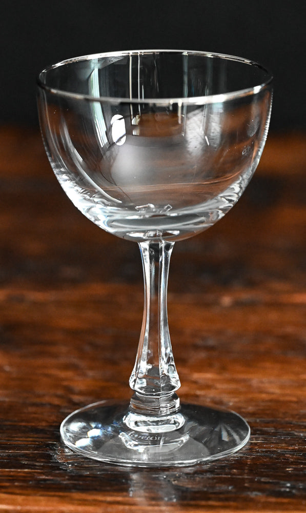 Platinum rimmed clear port glasses