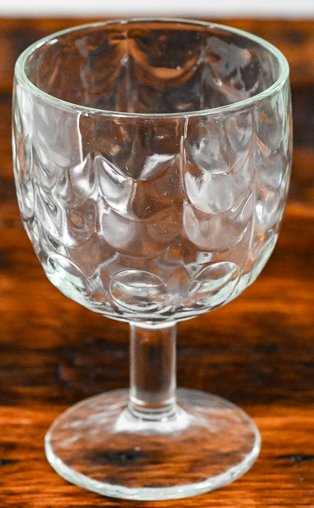 Bartlett Collins wavy glass thumbprint goblet