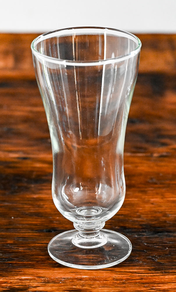 clear curved footed goblet