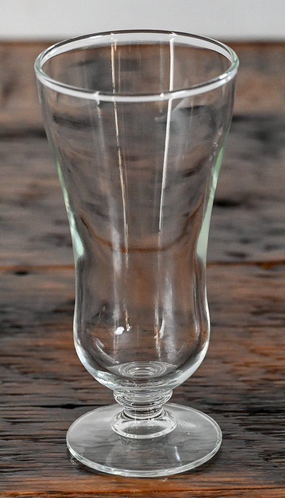 clear curved footed goblet