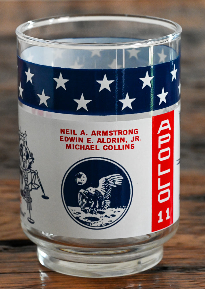 Apollo 11, Patriotic red, white and blue glass