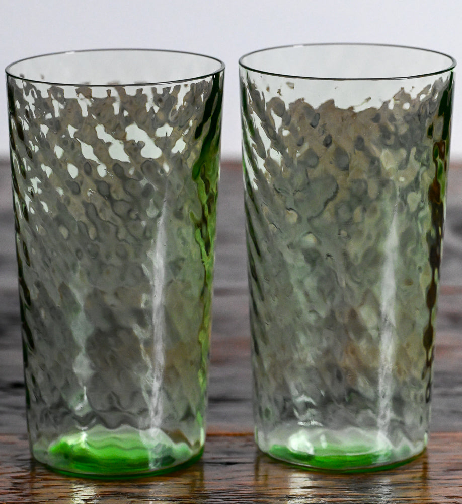 Green optic swirl tumblers