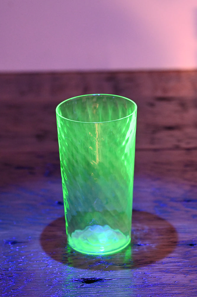 green glowing tumbler