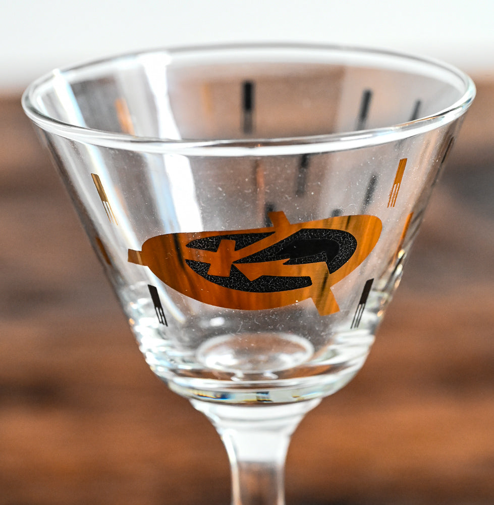 black and gold logo cordial glasses