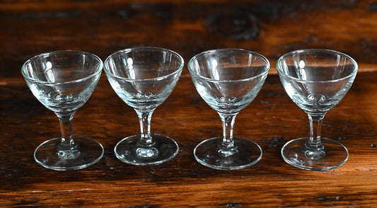 small clear cordial glasses