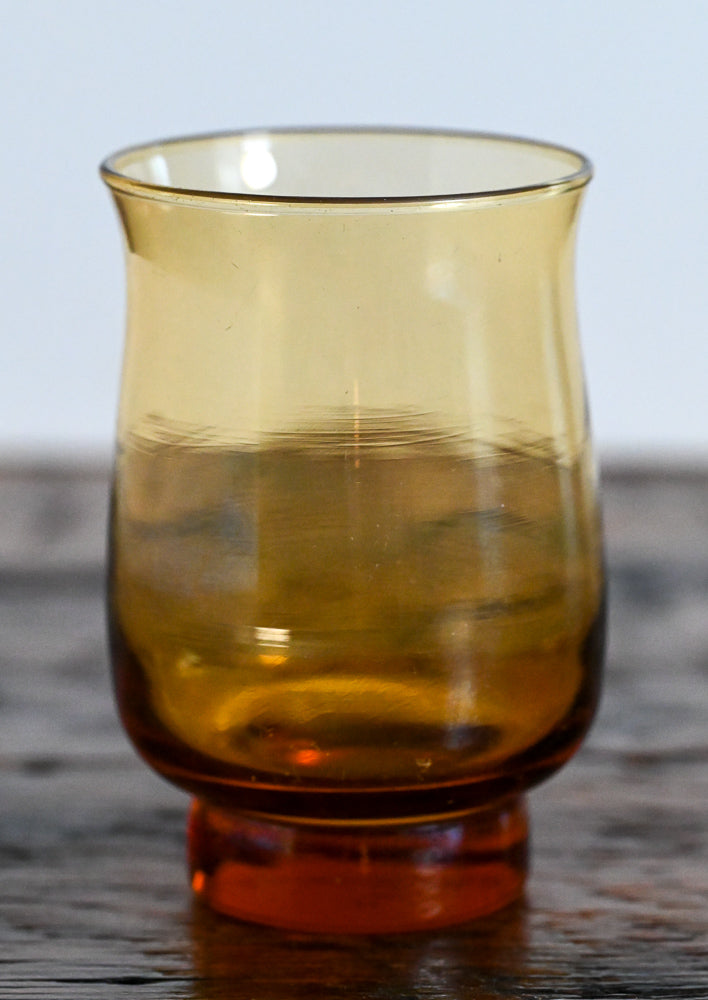 Libbey amber tulip glass