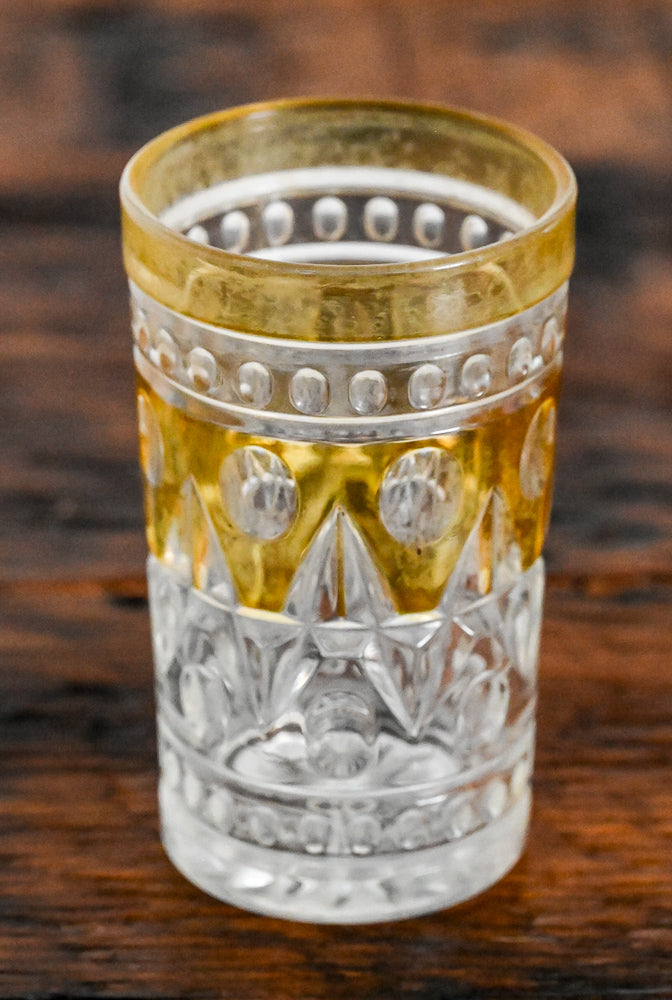 Indiana Glass Tiffin yellow and clear tumbler