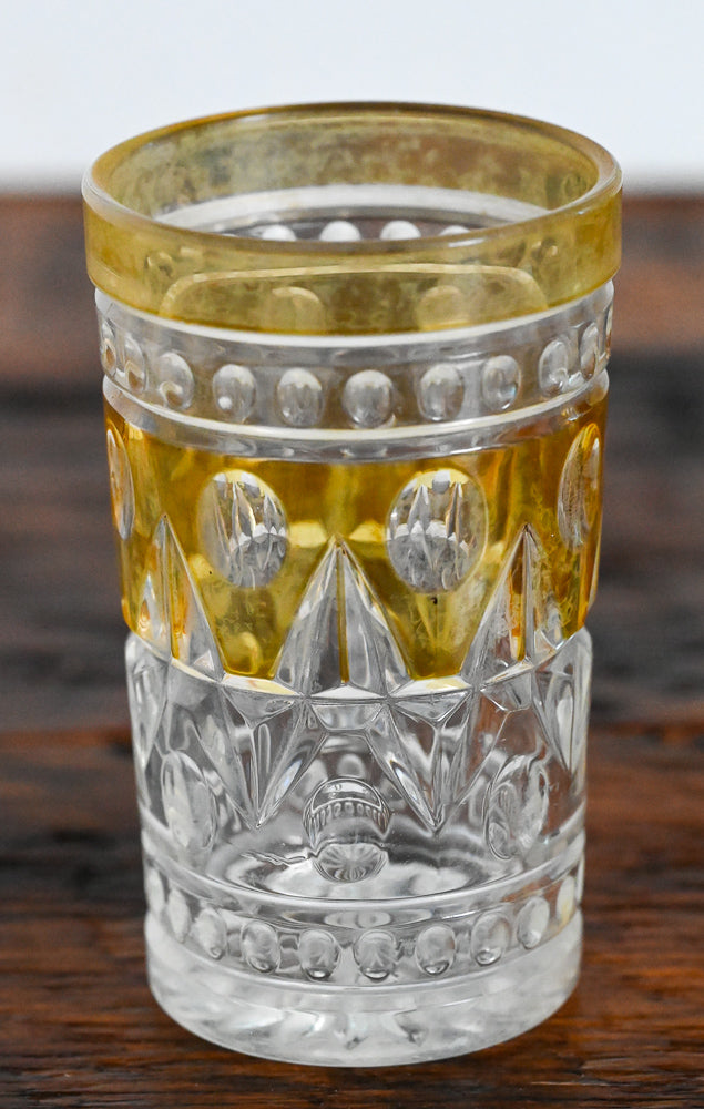 Indiana Glass yellow and clear tumbler