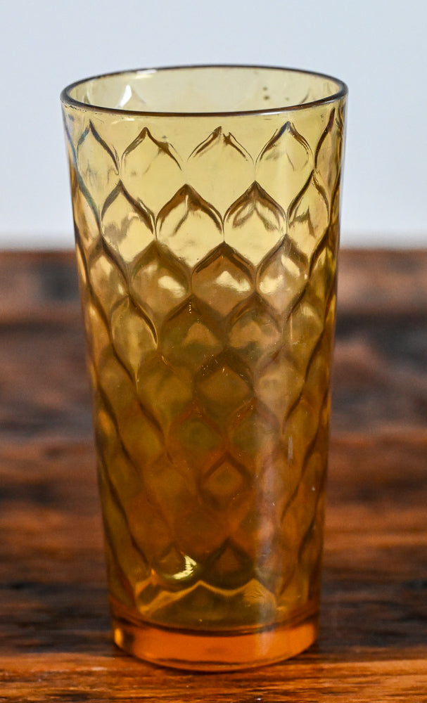 Anchor Hocking amber glass honeycomb tumbler