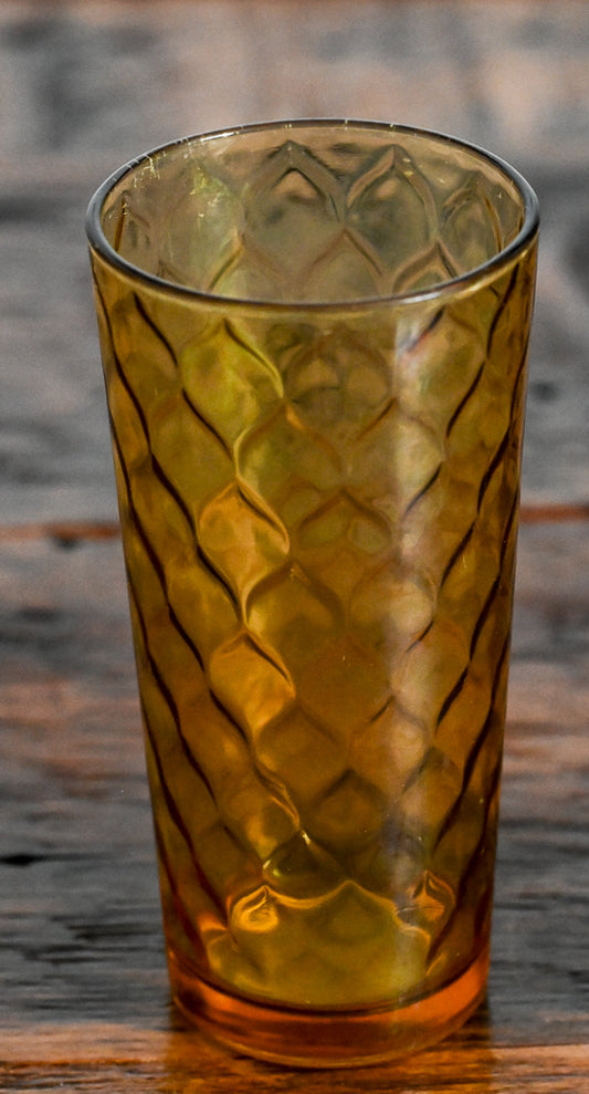 Anchor Hocking amber glass honeycomb tumbler