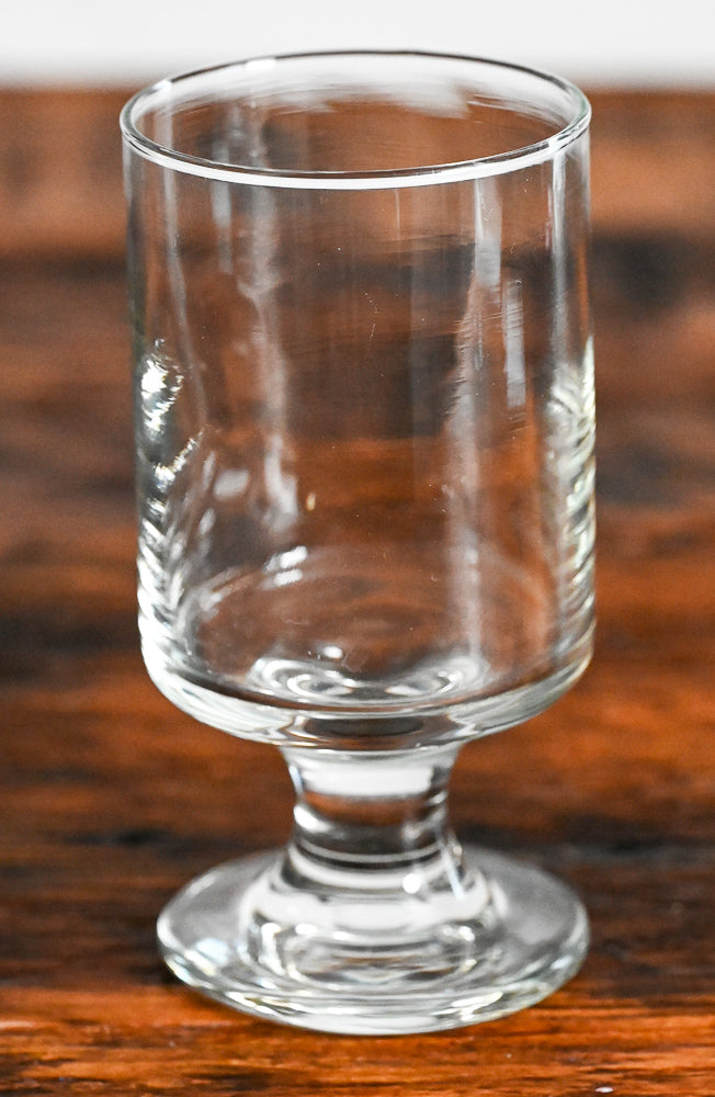 clear glass footed goblet