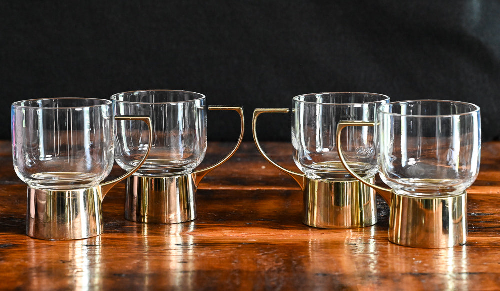 metal base holder clear glass mugs - Melco Glendale
