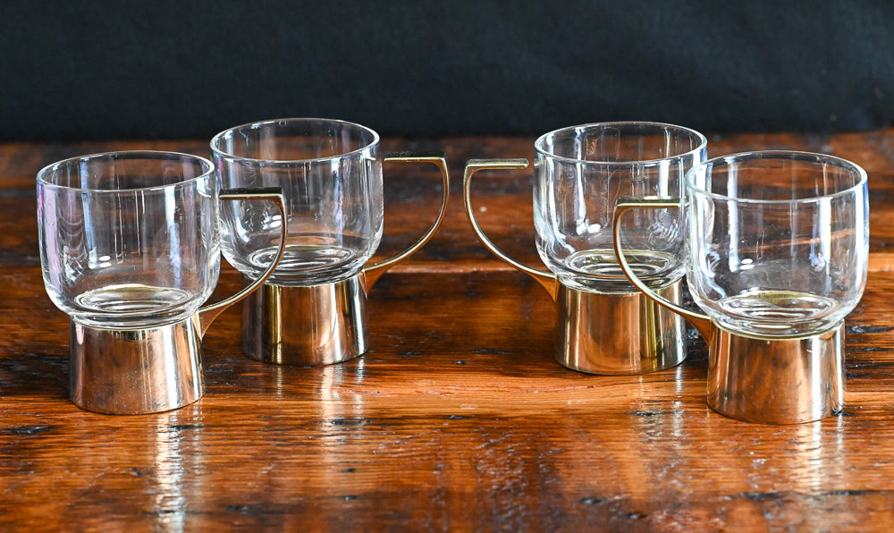 metal base holder clear glass mugs - Melco Glendale