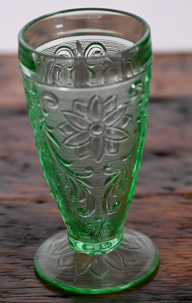 green Indiana Glass Sandwich Tiara Ice Tea Glass