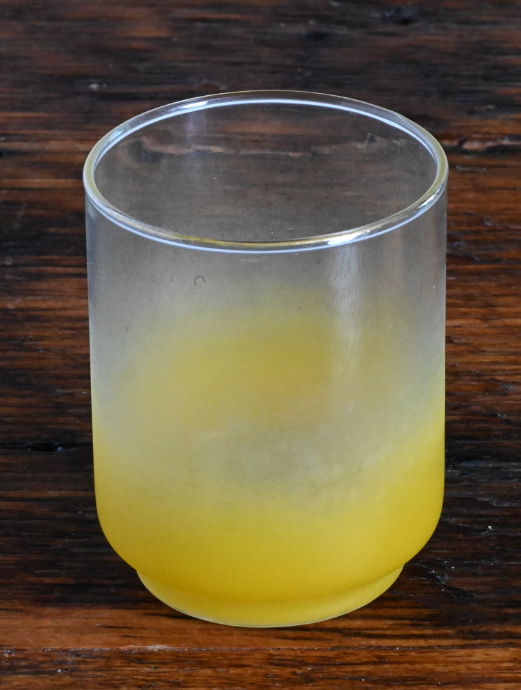 yellow West Viriginia Glass Company Blendo juice glass