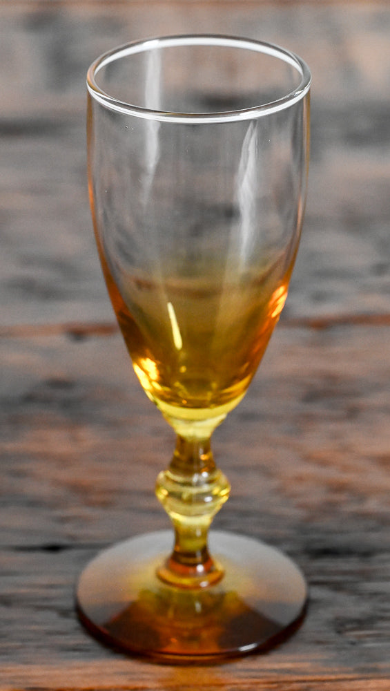 clear to amber ombre cordial glass Libbey