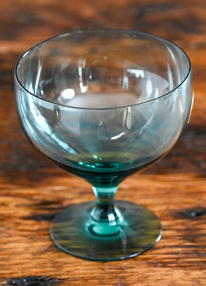 Morgantown Russel Wright green glass goblet