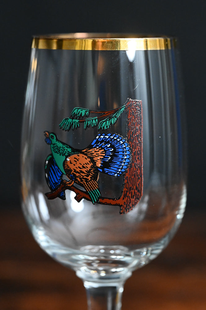 hunting motif stemmed glasses with turkey