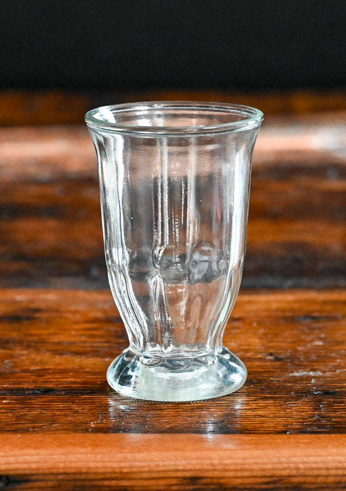 small clear juice glasses