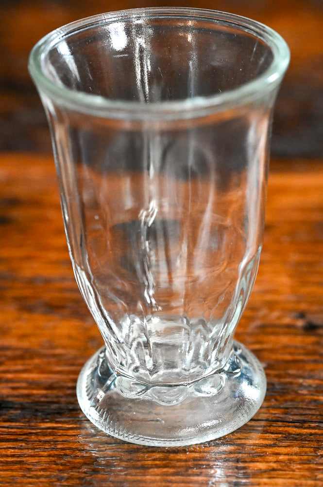 small clear juice glasses