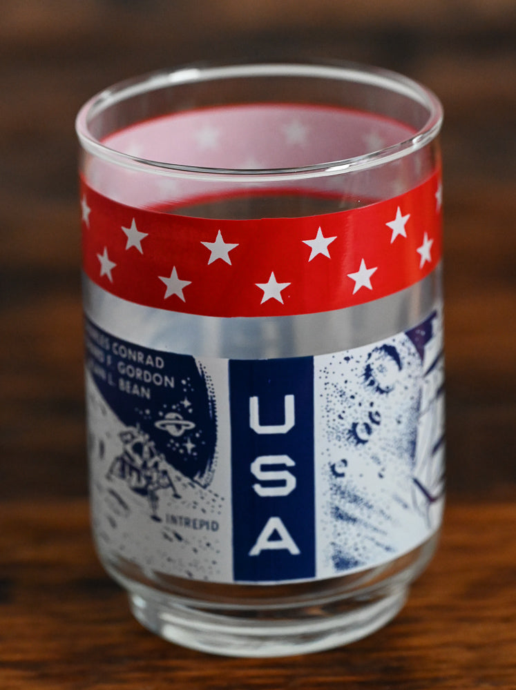 red white and blue Apollo 12 LIbbey glass