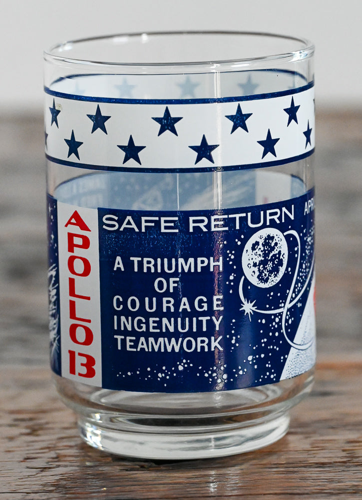 Apollo 13 red white and blue Libbey tumbler
